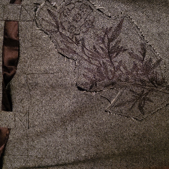 Guess Embroidered Patch Tweed Pants 28 small / Medium - Picture 8 of 8